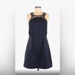 Reiss navy dress with black lace
